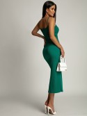 Midi dress with a slit, green FG667